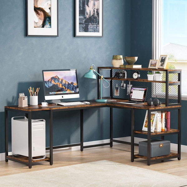 Inbox Zero Fowie LShape Reversible Computer Desk with Hutch & Reviews
